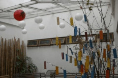 Decoração típica japonesa, no Jardim de Inverno do Centro Juvenil de Artes Plásticas.