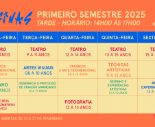 GRADE HORÁRIA 1º SEM 2025 TARDE