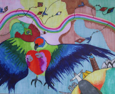 Exposição com obras dos alunos do Centro Juvenil de Artes Plásticas (CJAP), turma de Desenho de 2014. 