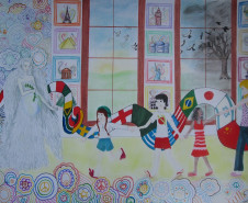 Exposição com obras dos alunos do Centro Juvenil de Artes Plásticas (CJAP), turma de Desenho de 2014. 