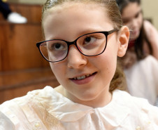 Roberta Pegoretto, de 10 anos, interpretou a esposa de Andersen, Ana Oliveira.