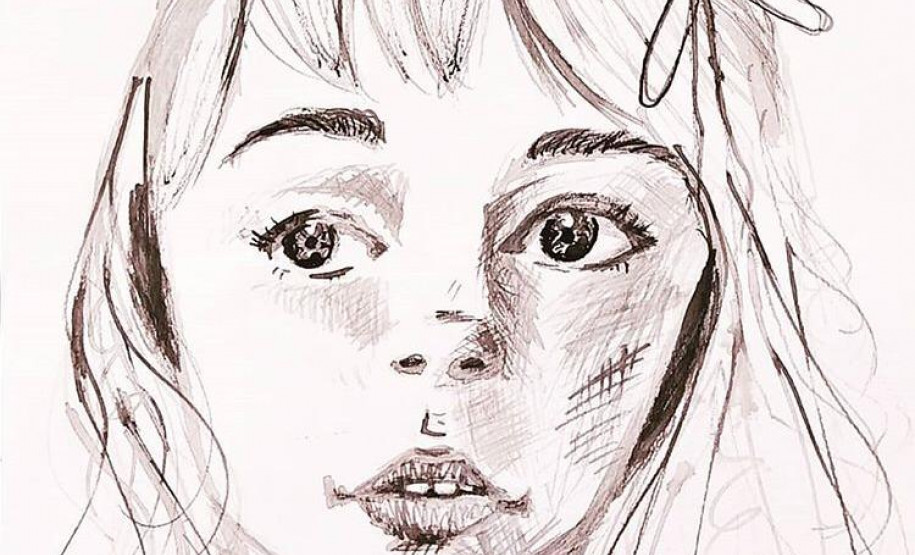 Os trabalhos artísticos desenvolvidos em casa pelos alunos são apresentados em formato de exposição virtual nas redes sociais do CJAP, como é o caso desta ilustração feita pela aluna Anny Gardine M. de Andrade, do curso de Figura Humana.