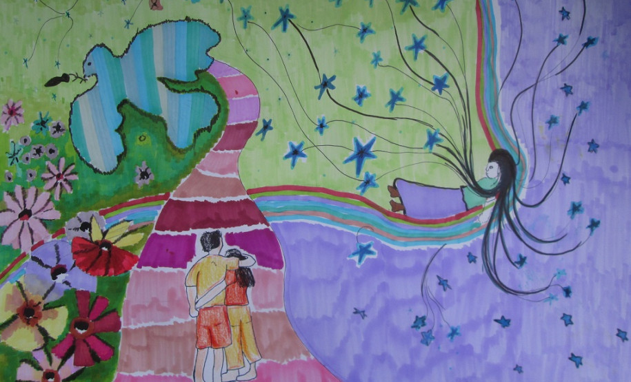 Exposição Paz, amor e compreensão Exposição com obras dos alunos do Centro Juvenil de Artes Plásticas (CJAP), turma de Desenho de 2014.