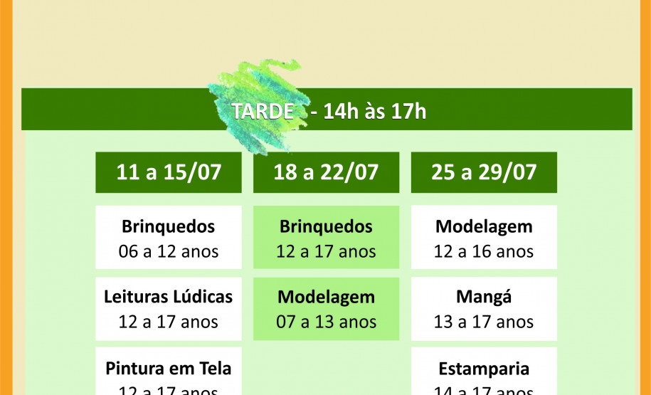 Últimas vagas para oficina de férias do Centro Juvenil de Artes Plásticas Últimas vagas para oficina de férias do Centro Juvenil de Artes Plásticas