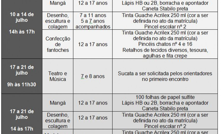 CJAP promove Colônia de Férias com oficinas para crianças e adolescentes