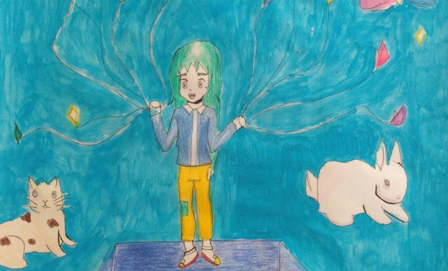 Centro Juvenil de Artes Plásticas abre exposição “Retrospectiva Paz no Mundo” Obra sobre a paz elaborada por aluno da instituição
