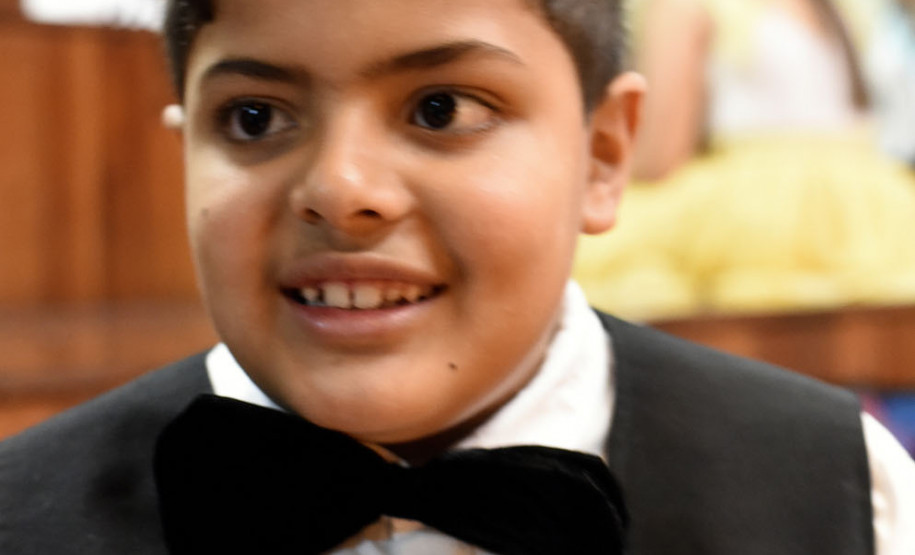 Bruno Sguissarde Rosa, de 8 anos, faz o Alfredinho.