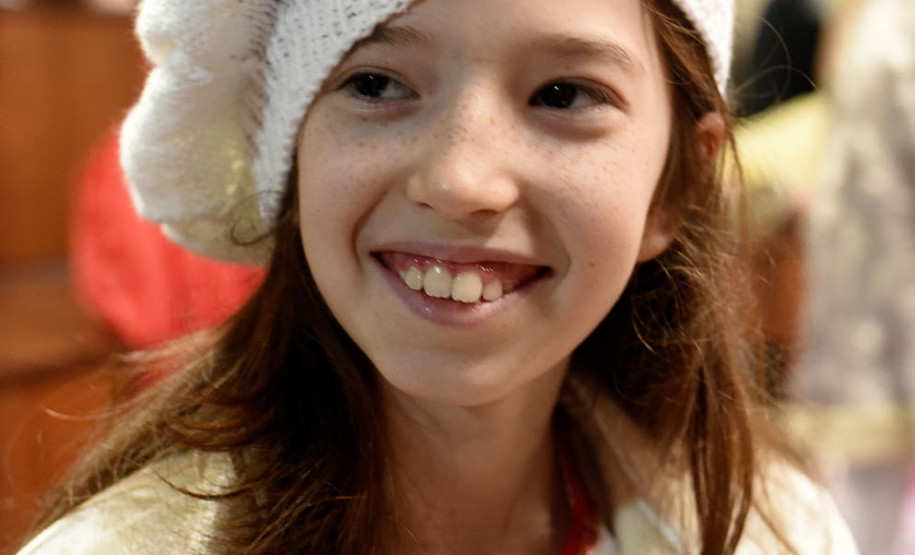 Giselle Celli Carzino, de 9 anos, interpreta a filha Alzira Odília.