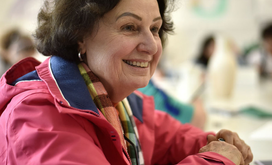 A professora Lurdinha Paglia leciona no CJAP há 25 anos.