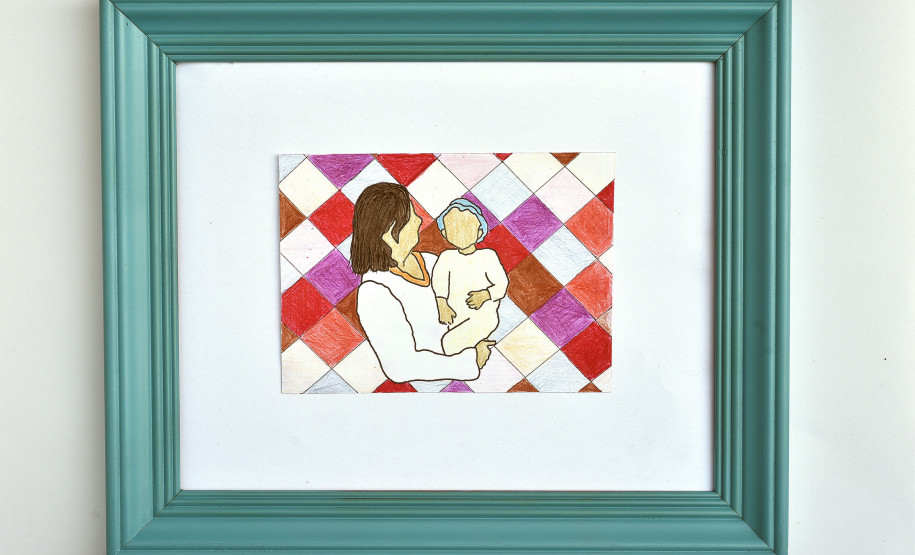 Obras dos alunos do curso de Desenho do CJAP inspirados no trabalho da artista Ivana Lima.